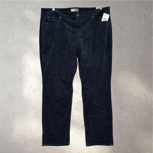 Kut from the Kloth Denim - KUT from the Kloth Catherine Boyfriend Corduroy Pants Women’s 16P Navy Stretch